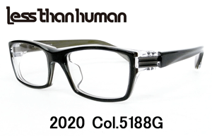 送料無料！薄型非球面レンズ付★【Less than human（レスザンヒューマン）2020 Col.5188G（グリーン・グレー）正規品】伊達メガネ・近視・乱視・老眼・遠視