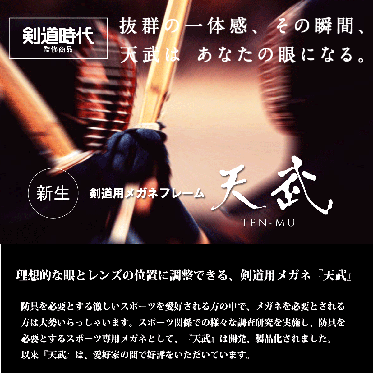 天武(てんむ) TS-020 剣道用メガネ /タタラメガネ（香川県）