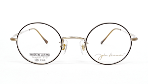 送料無料！薄型非球面レンズ付★丸型メガネの定番！【John Lennon（ジョンレノン） JL-1081 Col.1（ヘアラインゴールド）】デザインコレクションメガネセット（伊達メガネ・近視・乱視・老眼・遠視） 