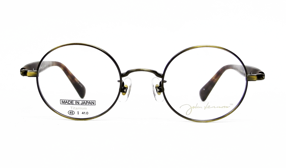 送料無料！薄型非球面レンズ付★丸型メガネの定番！【John Lennon（ジョンレノン） JL-1098 Col.3（アンティークゴールド）】デザインコレクションメガネセット（伊達メガネ・近視・乱視・老眼・遠視） 